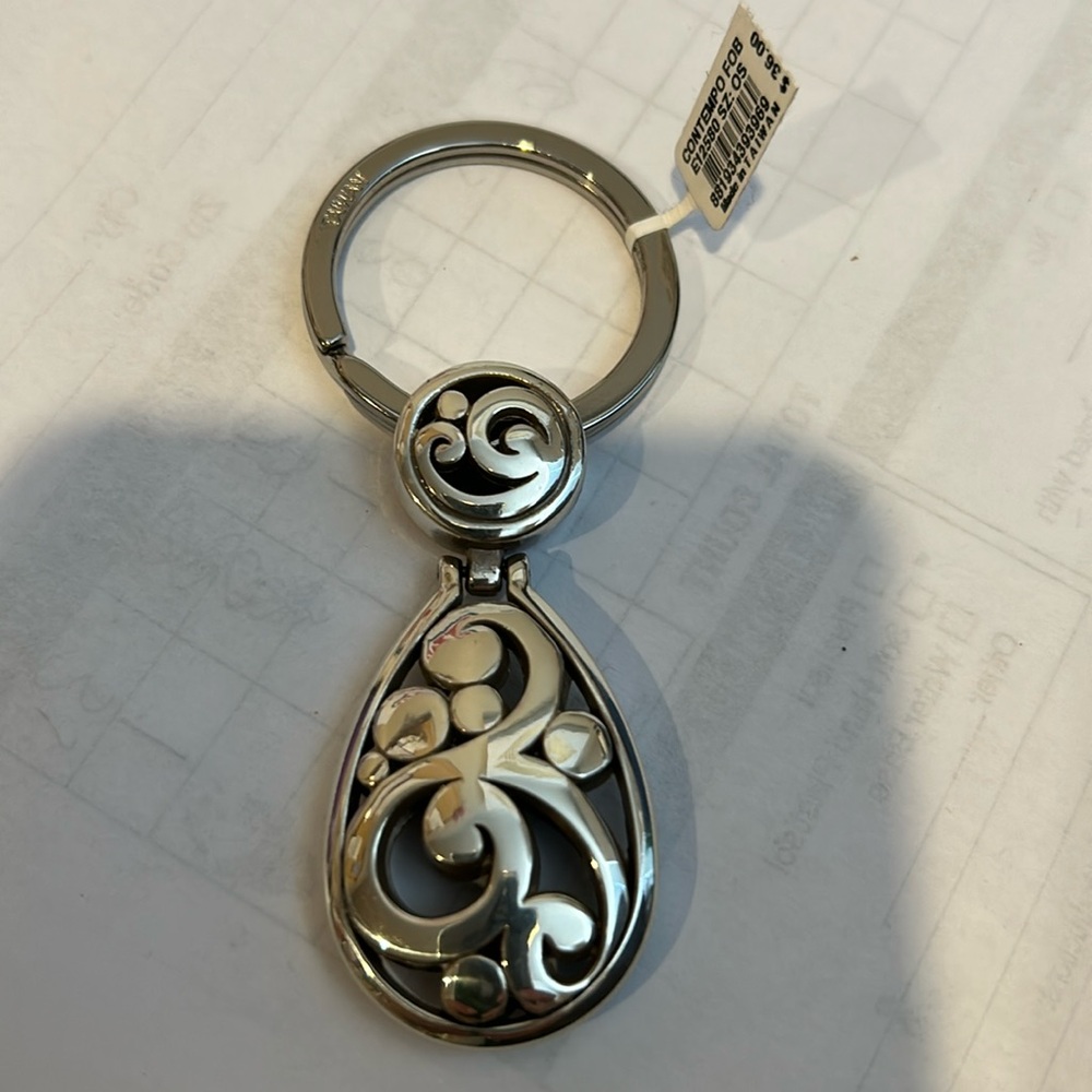 Brighton silver contemporary oval  key chain